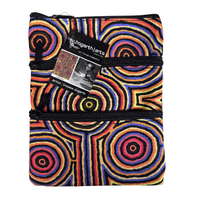 Hogarth Aboriginal Art 3 Zip Canvas Shoulder Bag - Campsites