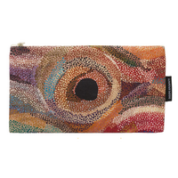 Martumili Aboriginal Art Cotton Zip Bag - Punmu Waterholes