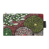 Coral Hayes Pananka Aboriginal Art Cotton Zip Bag - Gathering of Bush Bananas