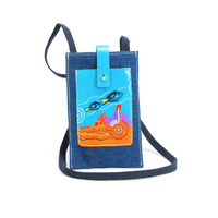 Diwana Dreaming Denim/Leather XBody Smartphone Case (20cm x 12.5cm) - Blue Tang Serenade