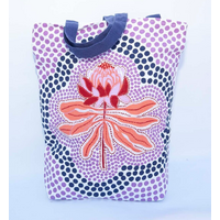 By Meeka Cotton Canvas Shopping Bag (34cm x 40cm x10cm) - Waratah
