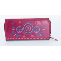 Muralappi Journey Genuine Maroon Leather Ladies Tri-Fold Wallet (11cm x 21cm) - FAMILY TIES