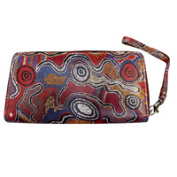 Otto Sims Aboriginal Art Large Zipped Wallet - Fire Dreaming