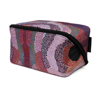 Martumili Aboriginal Art Toiletry/Makeup Bag - Punmu Waterholes