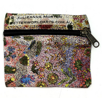 Better World Aboriginal Art Cotton Light Travel Pouch/Purse - My Country and Bush Medicine Plants