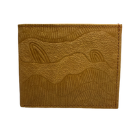 Better World Aboriginal Art Men&#39;s Leather Wallet - Sandhills (Camel)