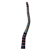 Eucalyptus handpainted Didgeridoo (Bent) -  Brolga and Warrior