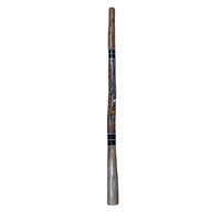 Eucalyptus (Woollybutt) handpainted Didgeridoo [1.4M] - Goanna and Warrior