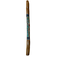 Eucalyptus handpainted Didgeridoo -  Long Neck Turtle and Warrior