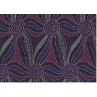 Ladies Dancing with Water Paints (Purple) - Aboriginal design Fabric