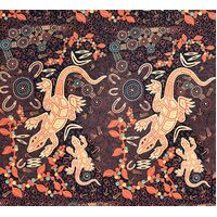 Man &amp; Goanna (Brown) - Aboriginal design Fabric