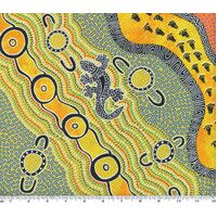 Mulaka Hunting (Yellow) - Aboriginal design Fabric