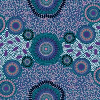 Meeting Places (Blue) [SCRAP .5M] - Aboriginal design Fabric