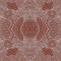 Waterholes (Brown) [SCRAP 0.7M] - Aboriginal design Fabric