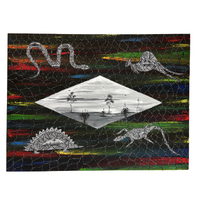 David Miller Aboriginal Art Stretched Canvas (121.8cm x 91.4cm) - Totem Connection To Country