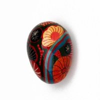 Better World Aboriginal Art Handpainted Decorative Lacquered Egg &amp; Stand - Travelling through Country