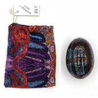 Better World Aboriginal Art Handmade Decorative Lacquered Egg &amp; Stand + Giftbag - Two Sisters