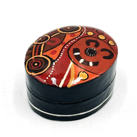 Better World Aboriginal Art Lacquered Pill Box - Hailstorm Dreaming