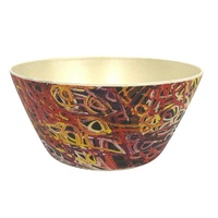 Utopia Aboriginal Art Bamboo Small Bowl - Awelye 2 (Women&#39;s Ceremony)