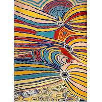 Aboriginal Art Handmade (8&#39;x 5&#39;) Wool Rug (Chainstitched) (152cm x 244cm) - Dogwood Tree Dreaming