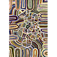 Aboriginal Art Handmade (8&#39;x 5&#39;) Wool Rug (Chainstitched) (244cm x 152cm) - My Place