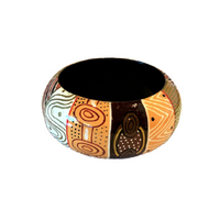 Better World Aboriginal Art Lacquered Bangle (4cm wide) - Jilamara