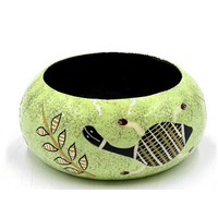 Aboriginal Art Lacquered Bangle (4cm) - Turtle