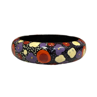 Iwantja Aboriginal Art Lacquered Bangle by Susie Prince (Thin - 2cm)