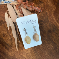 First Nations Fashionista - Handmade Aboriginal Art Gumnut Earrings with Beaded Detail and Stud Back