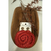 First Nations Fashionista - Handmade Aboriginal Art Red Woven Earrings (Red with studback)