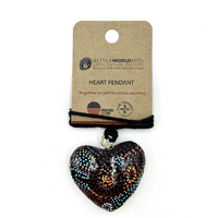 Better World Aboriginal Art Lacquered Heart Pendant - Seven Sisters