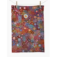 Koh Living Aboriginal Art 100% Cotton Teatowel - Women&#39;s Ceremony