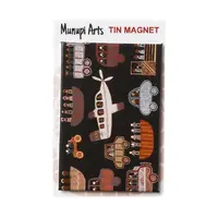 Munupi Aboriginal Art Tin Fridge Magnet - Off to the Footy