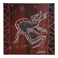 David Miller Aboriginal Art/Painting Stretched Canvas (30cm x 30cm) - Goanna (2)