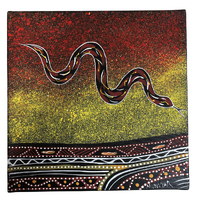 David Miller Aboriginal Art/Painting Stretched Canvas (30cm x 30cm) - Snake Dreaming (2)