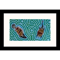 Framed Aboriginal Art Print (30cm x 20cm) - The Billabong