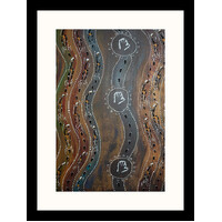 Framed Aboriginal Art Print [40cm x 30cm] - Meeting Places