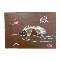 Handpainted Aboriginal Art Canvas Board (5x7) - Echidna