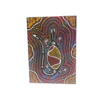 Handpainted Aboriginal Art Canvas Board (5x7) (18cm x 15cm) - Oola the Lizard