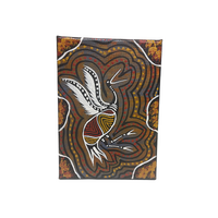 Handpainted Aboriginal Art Stretched Canvas (5x7)(18cm x 15cm) - Brolga