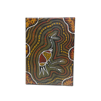 Handpainted Aboriginal Art Stretched Canvas (5x7)(18cm x 15cm) - Dinewan the Emu