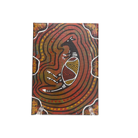 Handpainted Aboriginal Art Stretched Canvas (5x7)(18cm x 15cm) - Bohra the Kangaroo