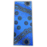 Stephen Hogarth Aboriginal Art Stretched Canvas (40cm x 102cm) - Camping By The River