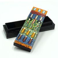 Lacquered Aboriginal Art Pencil Box - Bush Medicine Plants