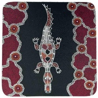 Hogarth Aboriginal Art Coaster Set (6) - Crocodile