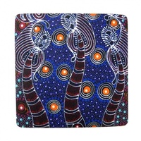 Utopia Aboriginal Art Neoprene Coaster (1) - Dreamtime Sisters