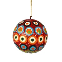 Better World Aboriginal Art Lacquered Xmas Ball Decoration - Walka