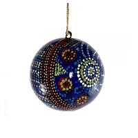 Better World Aboriginal Art Lacquered Xmas Ball Decoration - Two Sisters