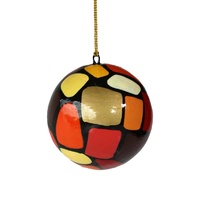 Better World Aboriginal Art Lacquered Xmas Ball Decoration - Puli (Stones)