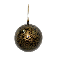 Better World Aboriginal Art Lacquered Xmas Ball Decoration - Seven Sisters Dreaming (Black)